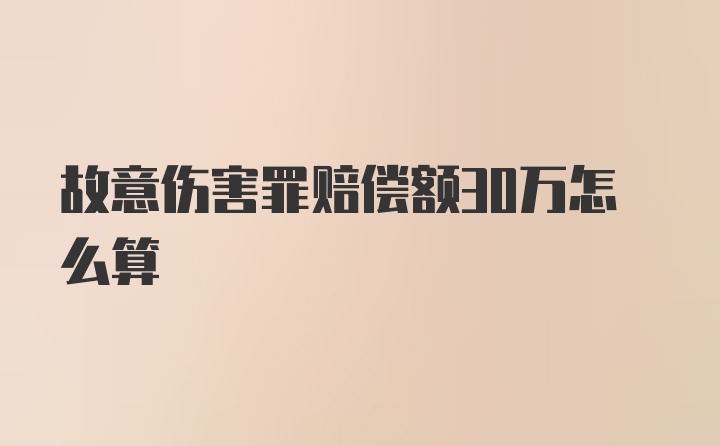 故意伤害罪赔偿额30万怎么算