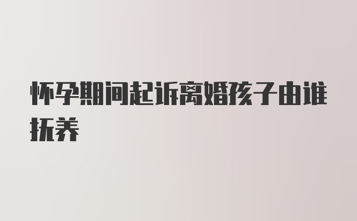 怀孕期间起诉离婚孩子由谁抚养