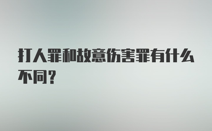 打人罪和故意伤害罪有什么不同？