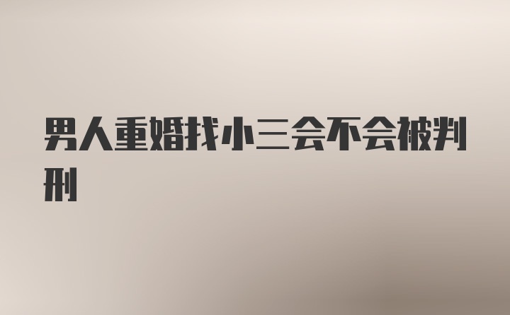 男人重婚找小三会不会被判刑