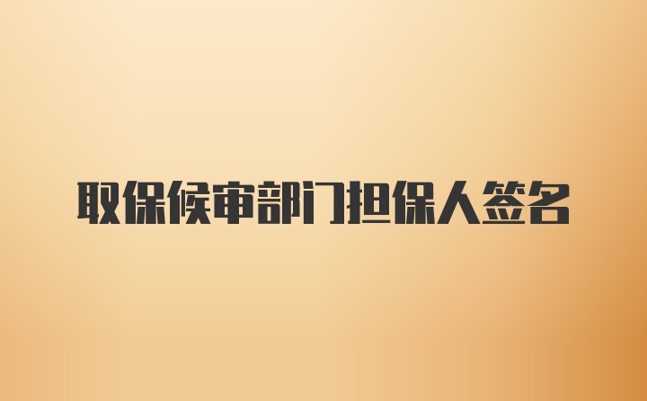 取保候审部门担保人签名