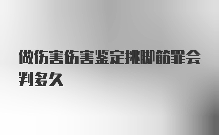 做伤害伤害鉴定挑脚筋罪会判多久