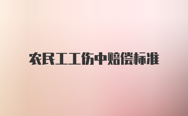 农民工工伤中赔偿标准