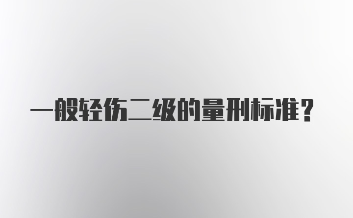 一般轻伤二级的量刑标准？