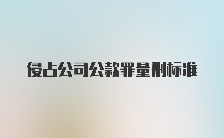 侵占公司公款罪量刑标准