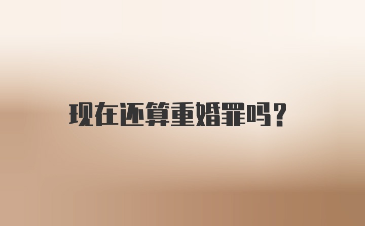 现在还算重婚罪吗？