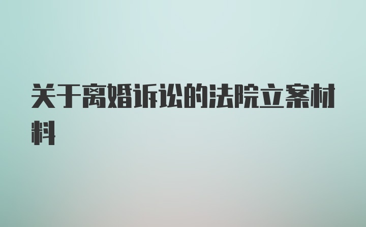 关于离婚诉讼的法院立案材料