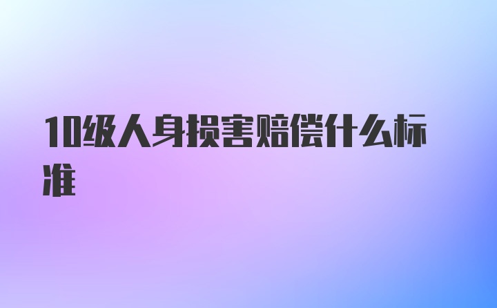 10级人身损害赔偿什么标准