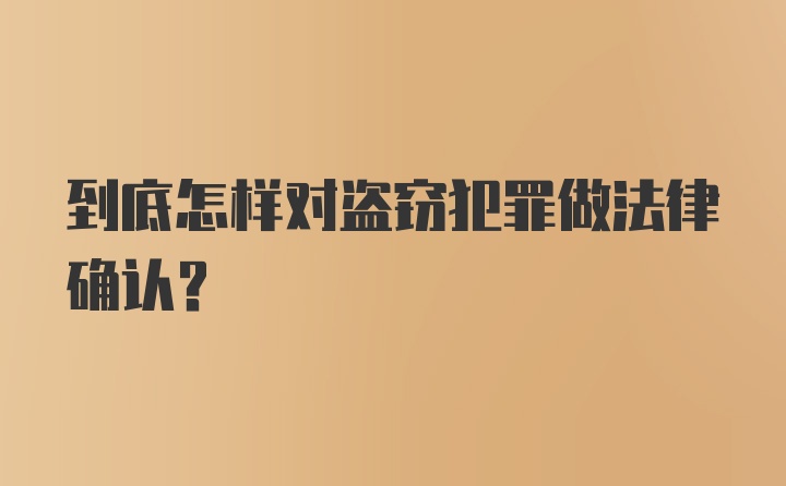 到底怎样对盗窃犯罪做法律确认?