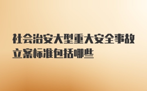 社会治安大型重大安全事故立案标准包括哪些