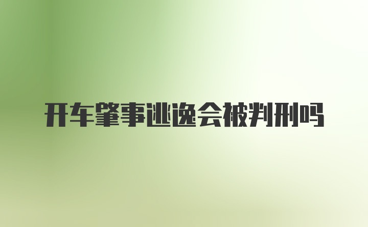 开车肇事逃逸会被判刑吗