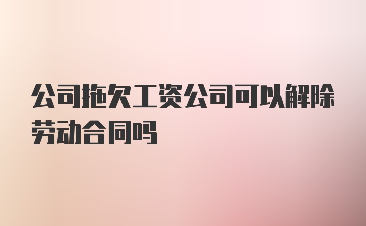 公司拖欠工资公司可以解除劳动合同吗