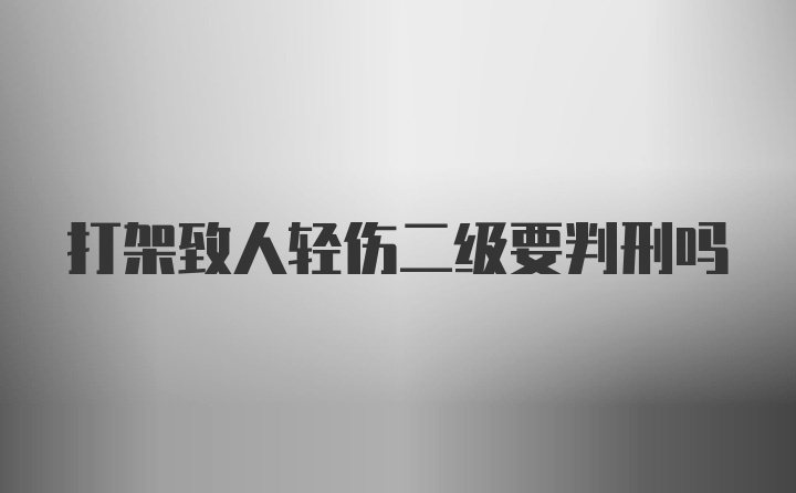 打架致人轻伤二级要判刑吗