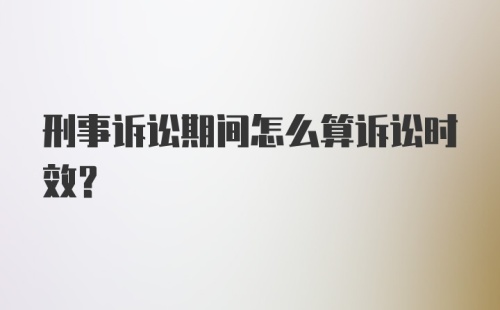 刑事诉讼期间怎么算诉讼时效？