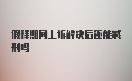 假释期间上诉解决后还能减刑吗