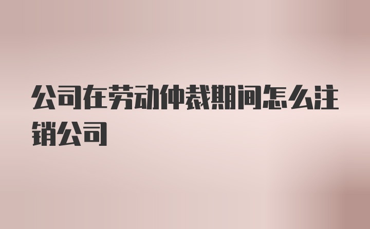 公司在劳动仲裁期间怎么注销公司