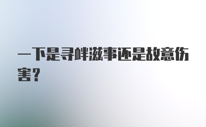 一下是寻衅滋事还是故意伤害？