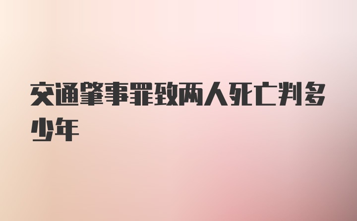 交通肇事罪致两人死亡判多少年