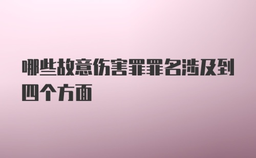 哪些故意伤害罪罪名涉及到四个方面