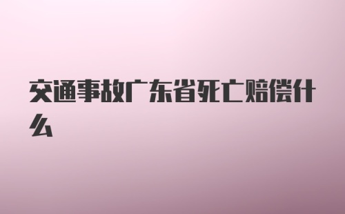 交通事故广东省死亡赔偿什么