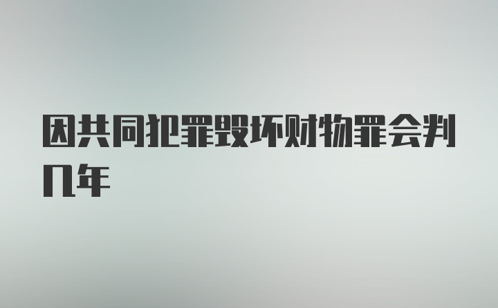 因共同犯罪毁坏财物罪会判几年