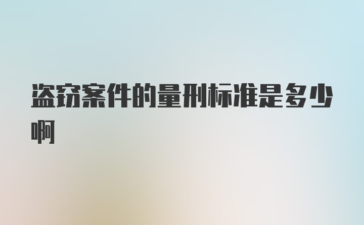 盗窃案件的量刑标准是多少啊