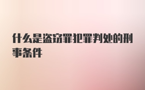 什么是盗窃罪犯罪判处的刑事条件