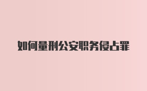 如何量刑公安职务侵占罪