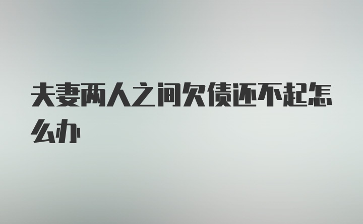 夫妻两人之间欠债还不起怎么办