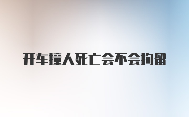 开车撞人死亡会不会拘留