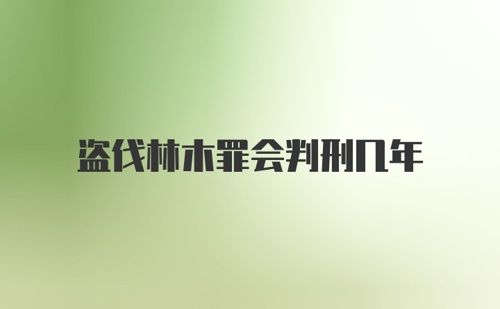 盗伐林木罪会判刑几年