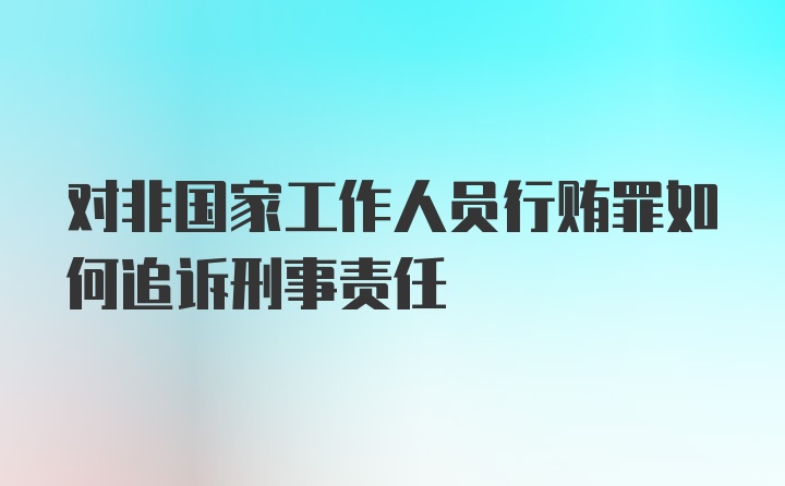 对非国家工作人员行贿罪如何追诉刑事责任