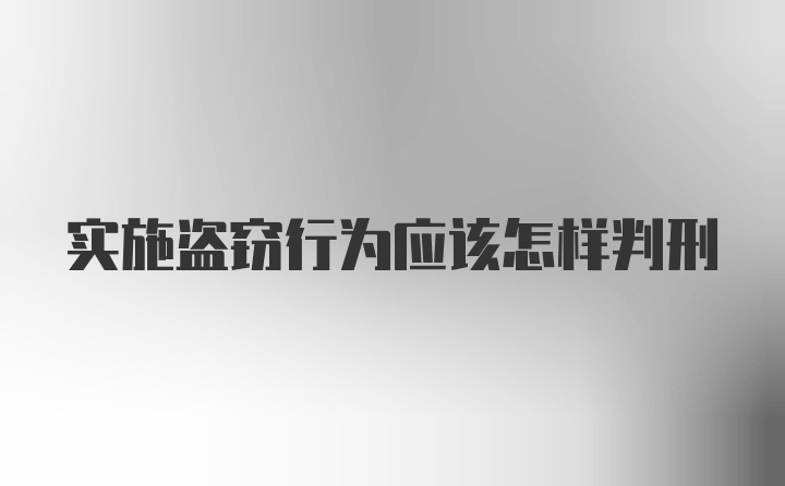 实施盗窃行为应该怎样判刑