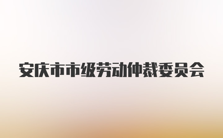 安庆市市级劳动仲裁委员会