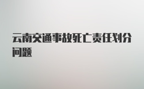 云南交通事故死亡责任划分问题