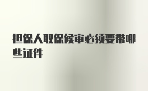 担保人取保候审必须要带哪些证件