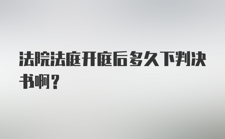 法院法庭开庭后多久下判决书啊？