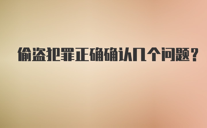 偷盗犯罪正确确认几个问题？