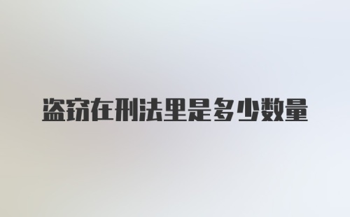 盗窃在刑法里是多少数量