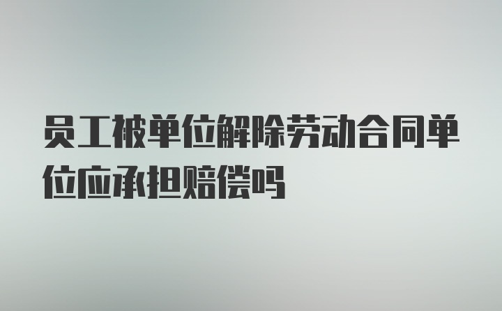 员工被单位解除劳动合同单位应承担赔偿吗