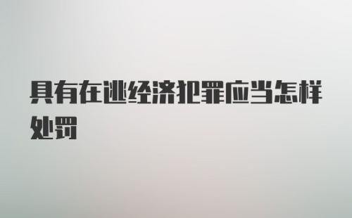 具有在逃经济犯罪应当怎样处罚