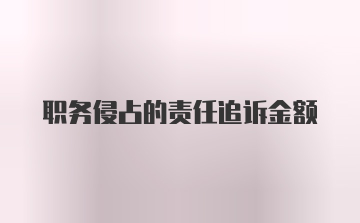 职务侵占的责任追诉金额