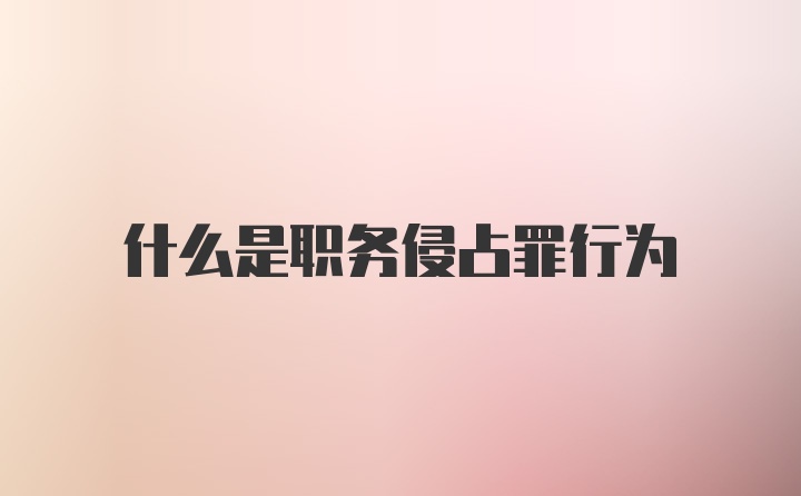 什么是职务侵占罪行为