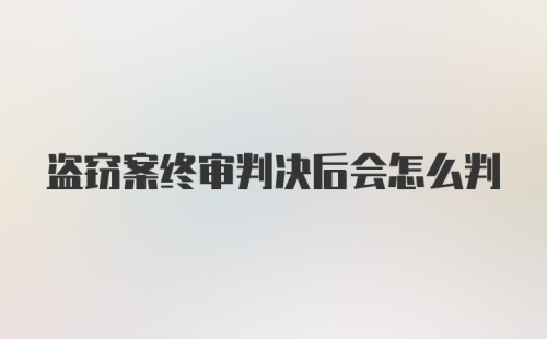 盗窃案终审判决后会怎么判