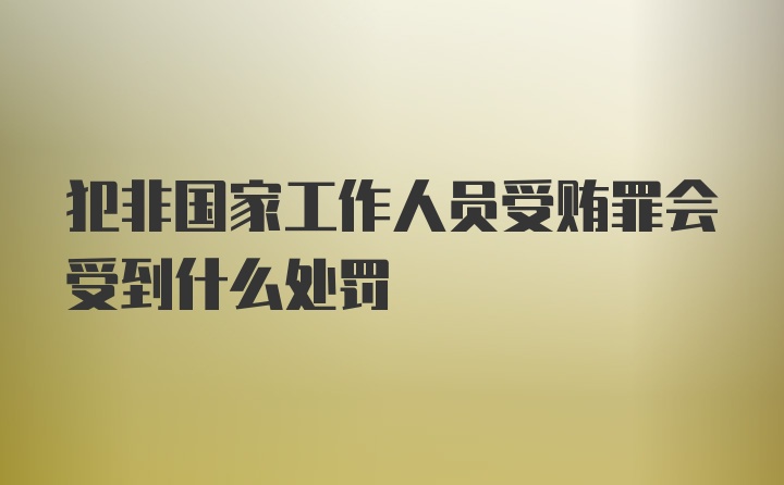 犯非国家工作人员受贿罪会受到什么处罚