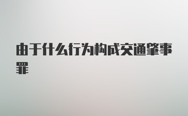 由于什么行为构成交通肇事罪