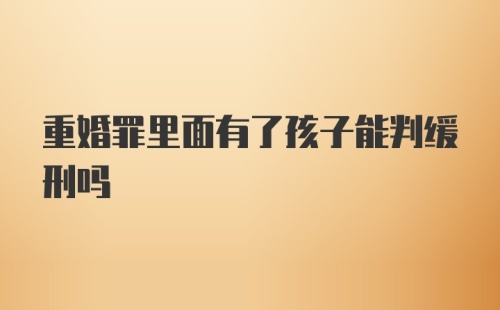 重婚罪里面有了孩子能判缓刑吗