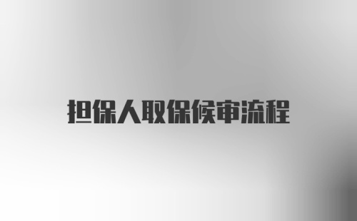 担保人取保候审流程