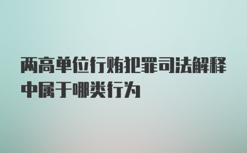 两高单位行贿犯罪司法解释中属于哪类行为