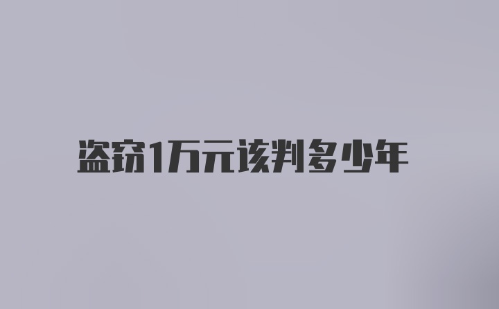 盗窃1万元该判多少年